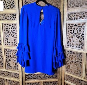Gomez-Gracia Designer Rare Elegant Blue Midi Dress